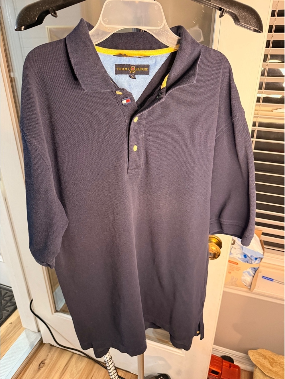 Vintage Tommy Hilfiger navy long sleeve polo shirt